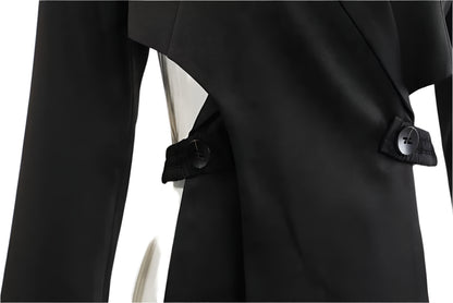 OUDINA Fashion Casual Backless Cut Irregular Women'S Blazer Jacket Simple Ladies Blazers Elegant Blazers for Women