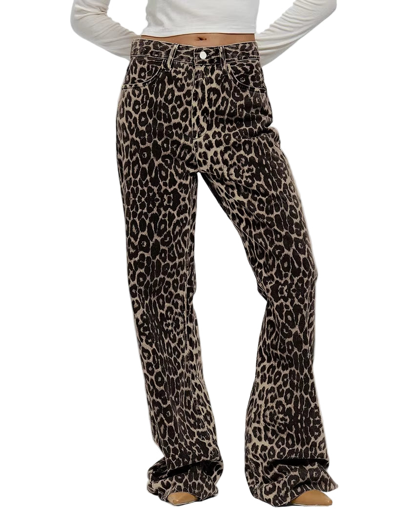 OUDINA New Streetwear Jeans for Women Slimming High-Draping Spliced Pleated Straight Leg Pants for Women