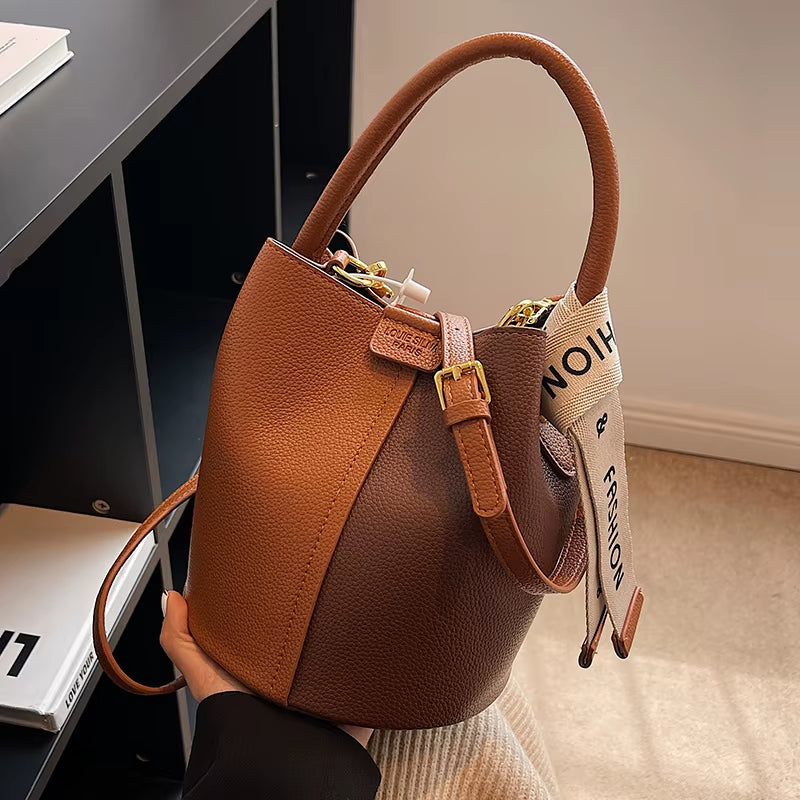Hot Sale Bucket Bags 2024 Woman'S Popular Small Bucket Hand Bags Females Fashion Scarf Purses for Lady