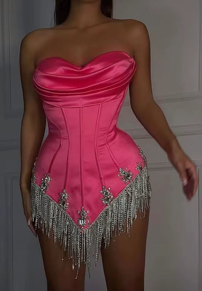 Tassel Chain Bandage Dress 