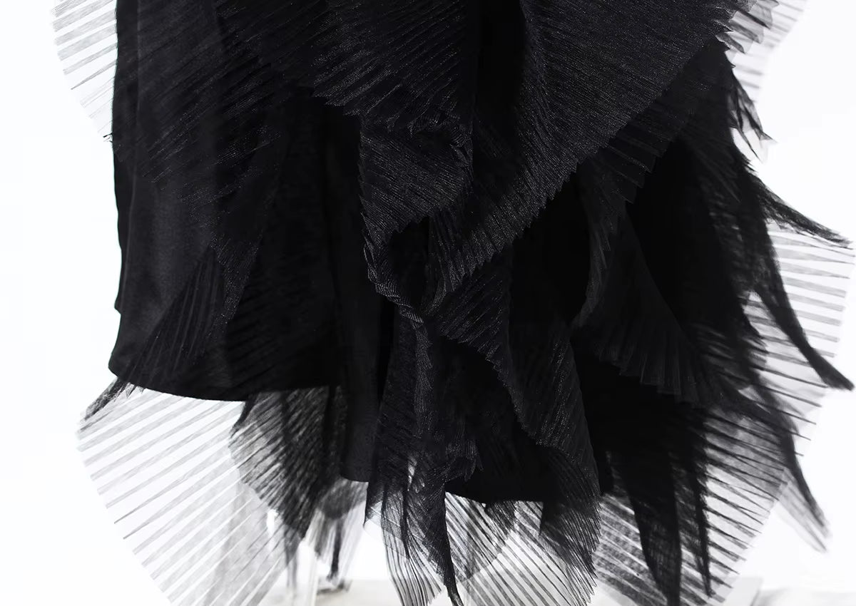 OUDINA Formal Splicing Lace Asymmetric Blazer Elegant Dresses V Neck plus Size Women Dress Party Women'S Dresses