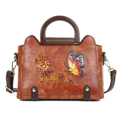 Westal Womens Leather Handbag Vintage Embossing Large Shoulder Bag Top Handle Tote Bag Hobo Women'S Shoulder Bags