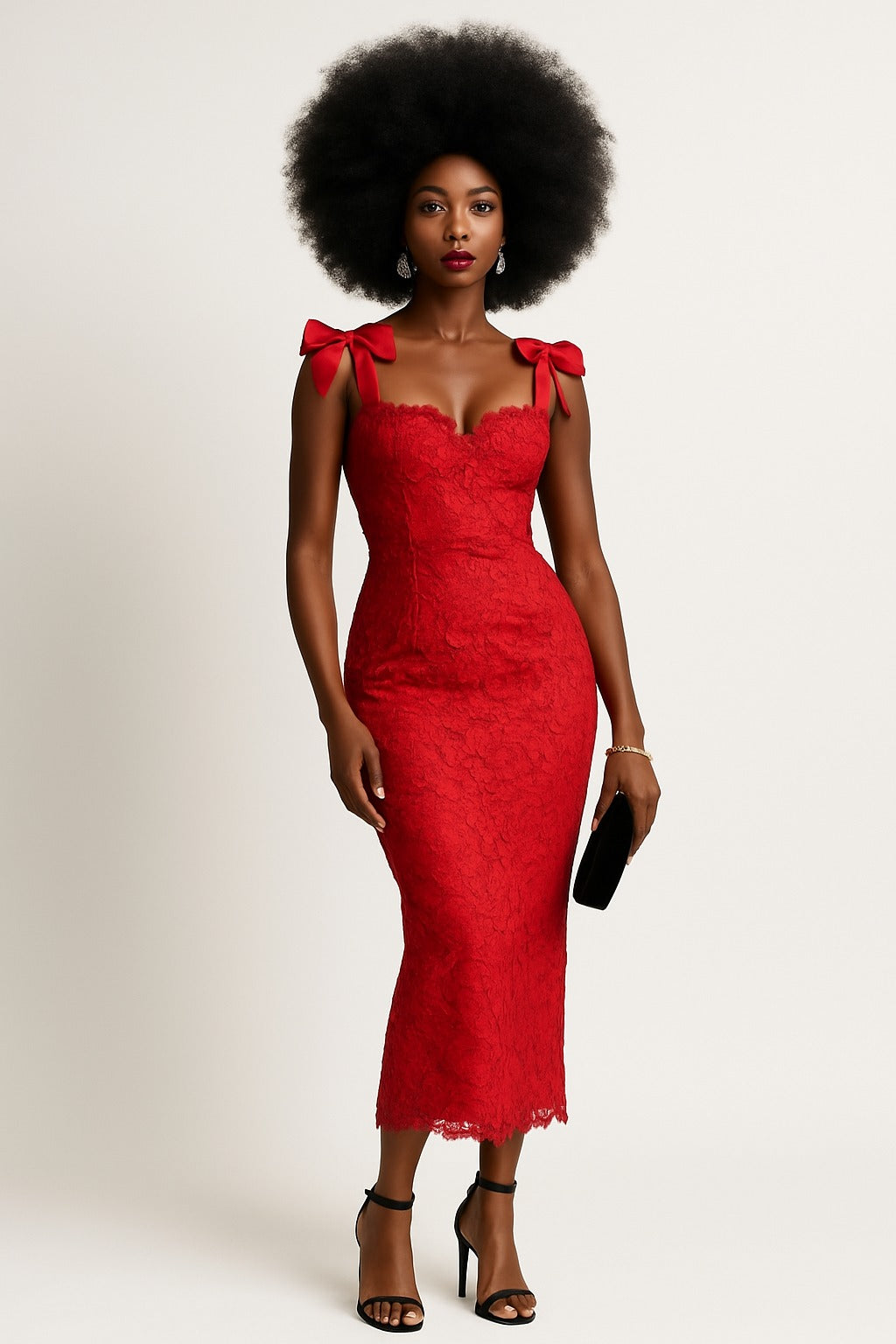 Crimson Enchanté Lace Gown - A Stunning Blend of Elegance and Allure