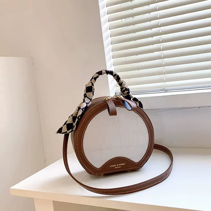 Stone Pattern Women Bag New Fashion Girl Handbag Personality PU Single Ladies Shoulder Crossbody Small round Bag