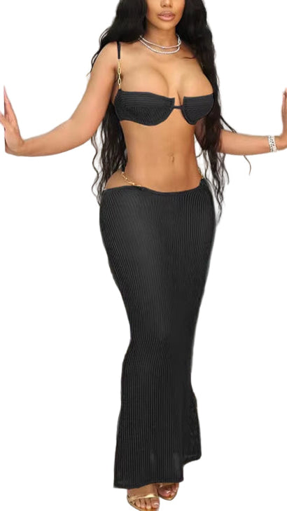  Lace-Up 2-Piece Skirt Sets 