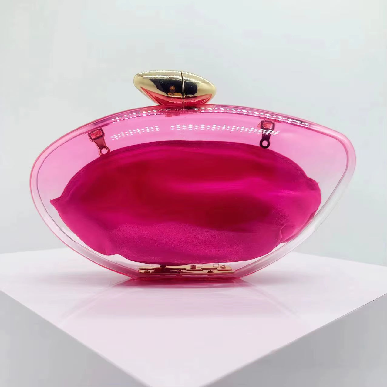 Transparent Acrylic Evening Bags Women Boutique Graduated Color Oval-Shaped Clutch Purses Women Shoulder Totes Handbags