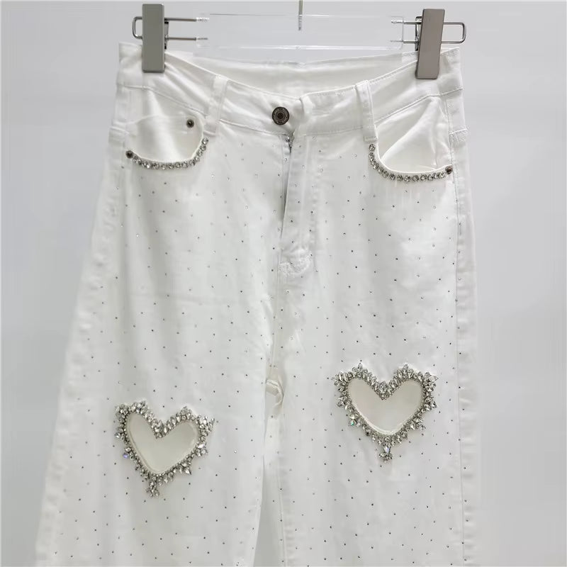 OUDINA New Arrivals Cargo Denim Loose High Waist Ripped Jean Straight Wide Leg Boyfriend Jeans Pants for Women