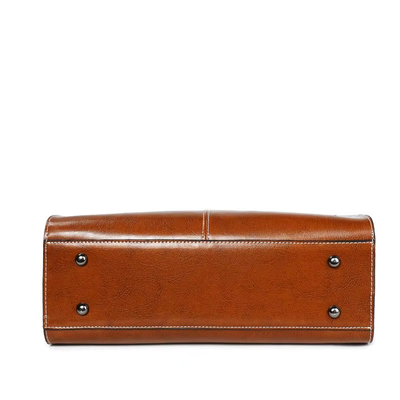 Westal High Quality Oil Wax Leather Handbags Vintage Women Laptop Bag Shoulder Messenger Bag Handbag Crossbody Bag