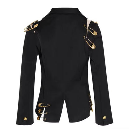 Mesh Patchwork Blazer Lady Long Sleeve Slim-Fit Coat Wholesale