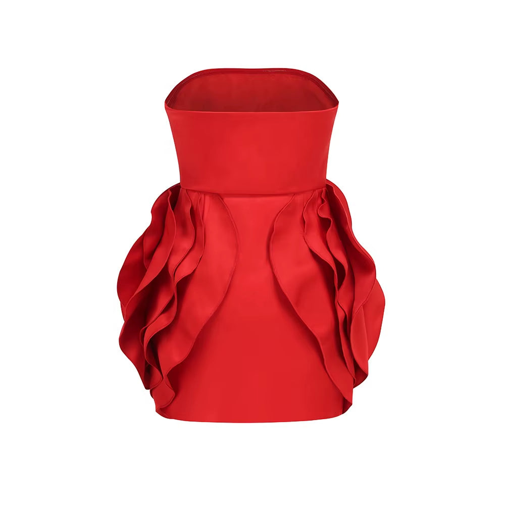OUDINA Wholesale New Fashionable Three-Dimensional Decoration Flower Evening Women Party Dress Ladies Casual Dresses