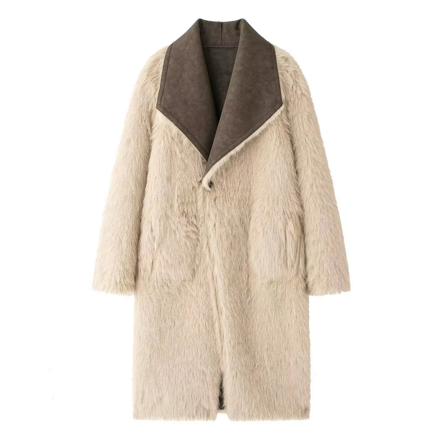 OUDINA New Arrivals Women Clothing Winter Warm Double-Sided Long Coat Women'S Faux Fur Coats