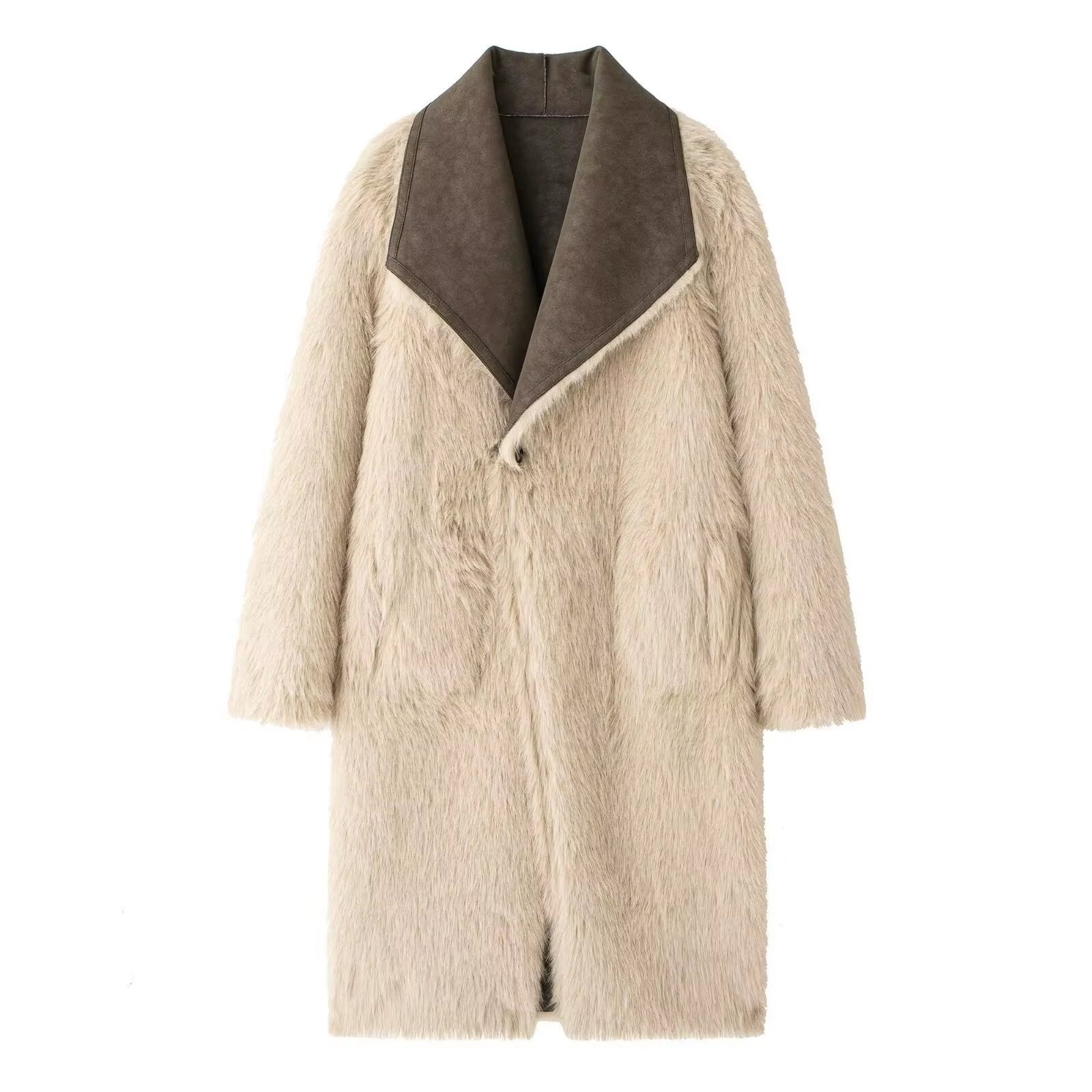 OUDINA New Arrivals Women Clothing Winter Warm Double-Sided Long Coat Women'S Faux Fur Coats