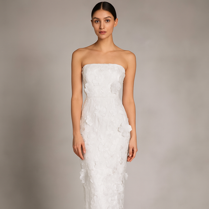 Ivory Blossom Midi Dress