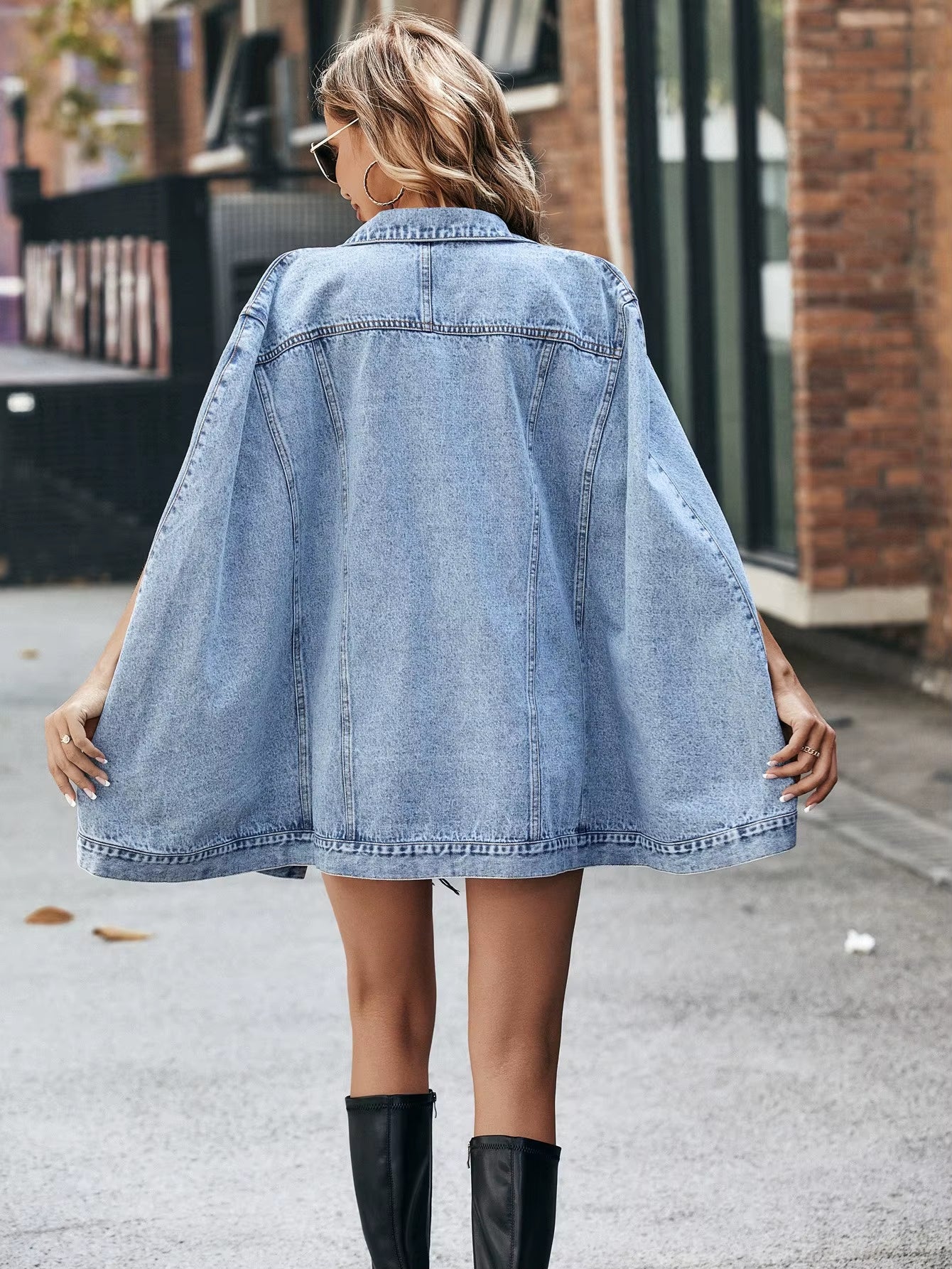  2023 Irregular Vintage Jackets Fashion Loose Ladies Denim Jacket