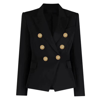 OUIDNA Fashionable Womens New Products Casual Long Sleeve Button Double-Breasted Blazers Dress Solid Woman Blazer Jacket