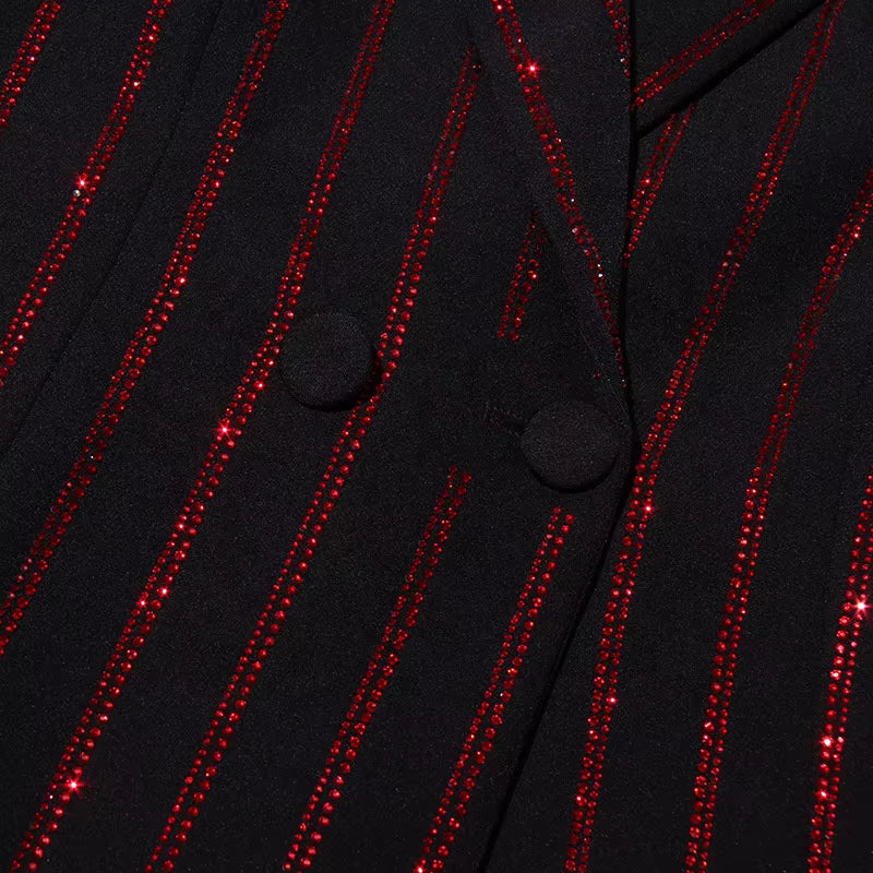 OUDINA New Spot Fashion Double Breasted Casual Blazers Graphic Jacquard Jackets Woman Blazer Jacket