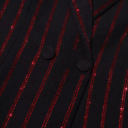 OUDINA New Spot Fashion Double Breasted Casual Blazers Graphic Jacquard Jackets Woman Blazer Jacket