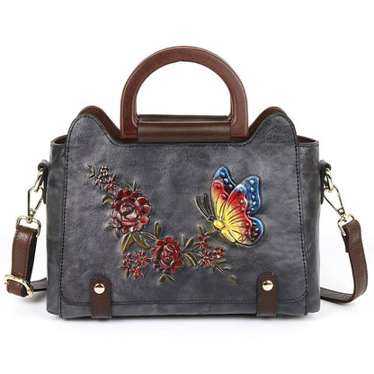 Westal Womens Leather Handbag Vintage Embossing Large Shoulder Bag Top Handle Tote Bag Hobo Women'S Shoulder Bags