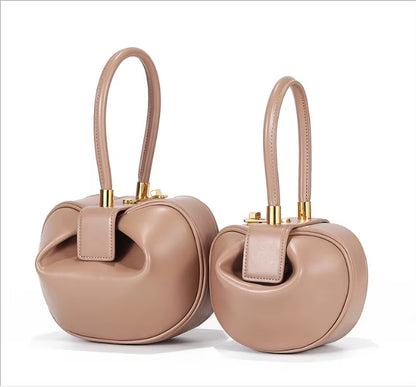 Genuine Leather Women'S Bag European and American Niche Design Handbag Wonton Dumpling Bag