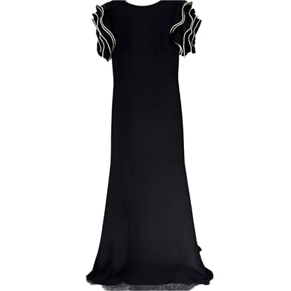 DRESS 2 --------See through Beaded Hollow Mesh Long Dress Gown Elegant Luxury Evening Dresses