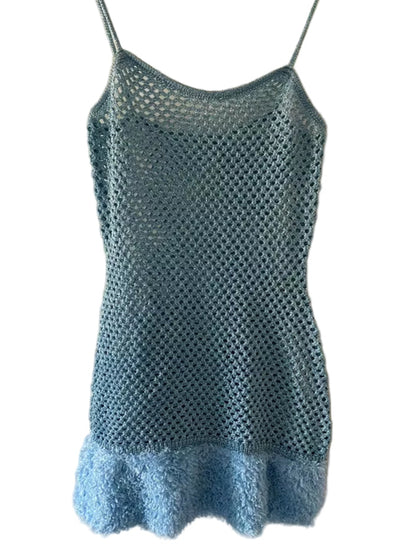 Tassel Beaded Mesh Bodycon Dress 
