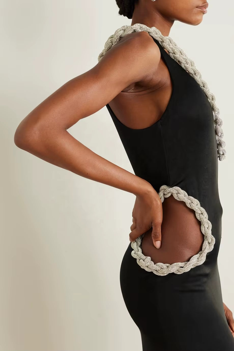  Rhinestone Fishtail Dress 