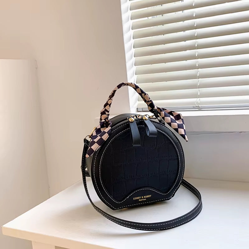 Stone Pattern Women Bag New Fashion Girl Handbag Personality PU Single Ladies Shoulder Crossbody Small round Bag