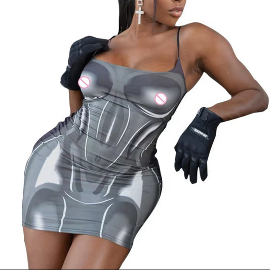 3D Body Print Bodycon Dress