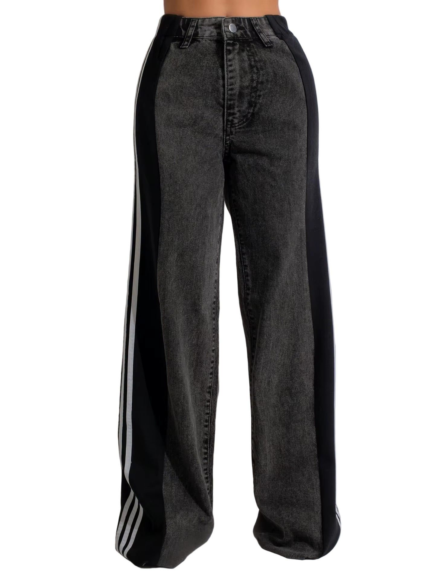 OUDINA Trend Hot Selling Both Sides Tassel Printed Fringed Trousers Casual Pants for Women