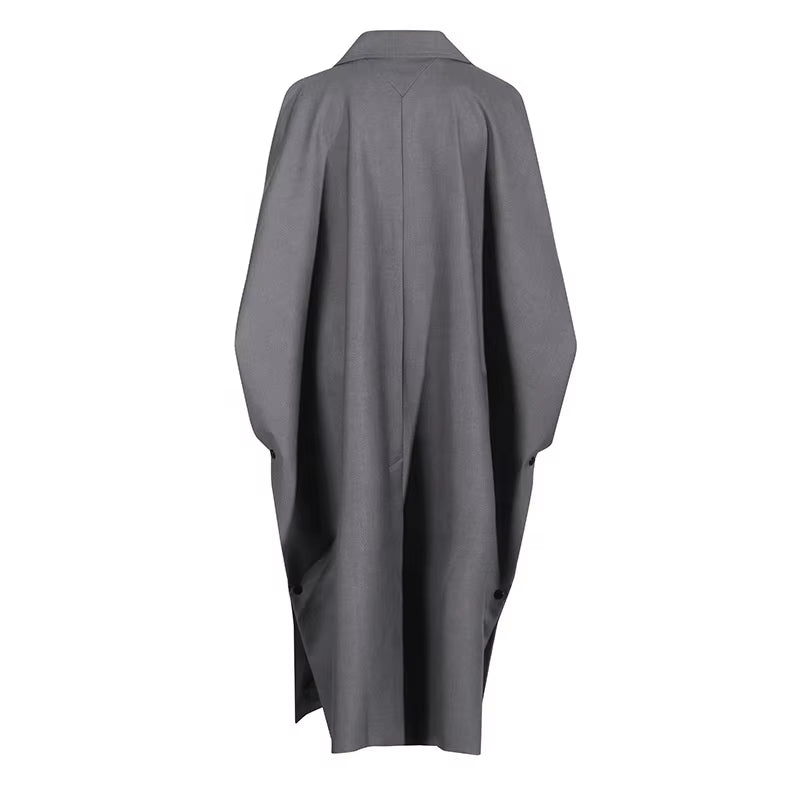 OUDINA Fashion New Elegant Solid Trench Coat Women Casual Loose Coat Simple Long Coat for Women