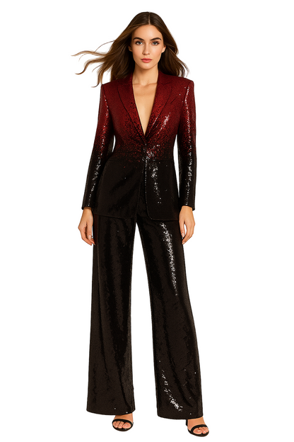 Ombre Sequin Power Suit