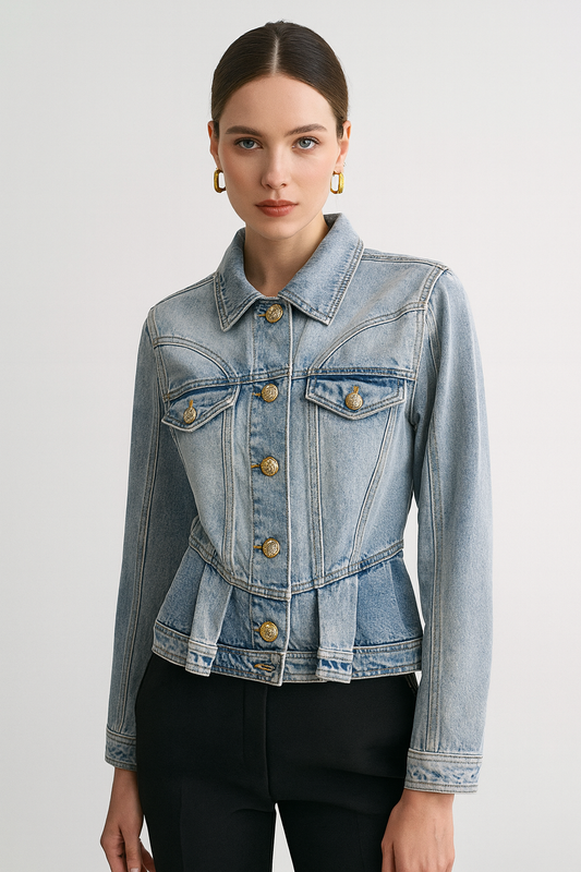 Peplum Denim Jacket