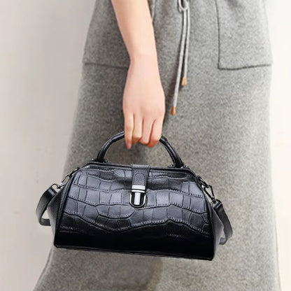 Westal Women'S Bag Genuine Leather Trendy Crocodile Pattern Handbag Leather Shoulder Bag Messenger Bag Women