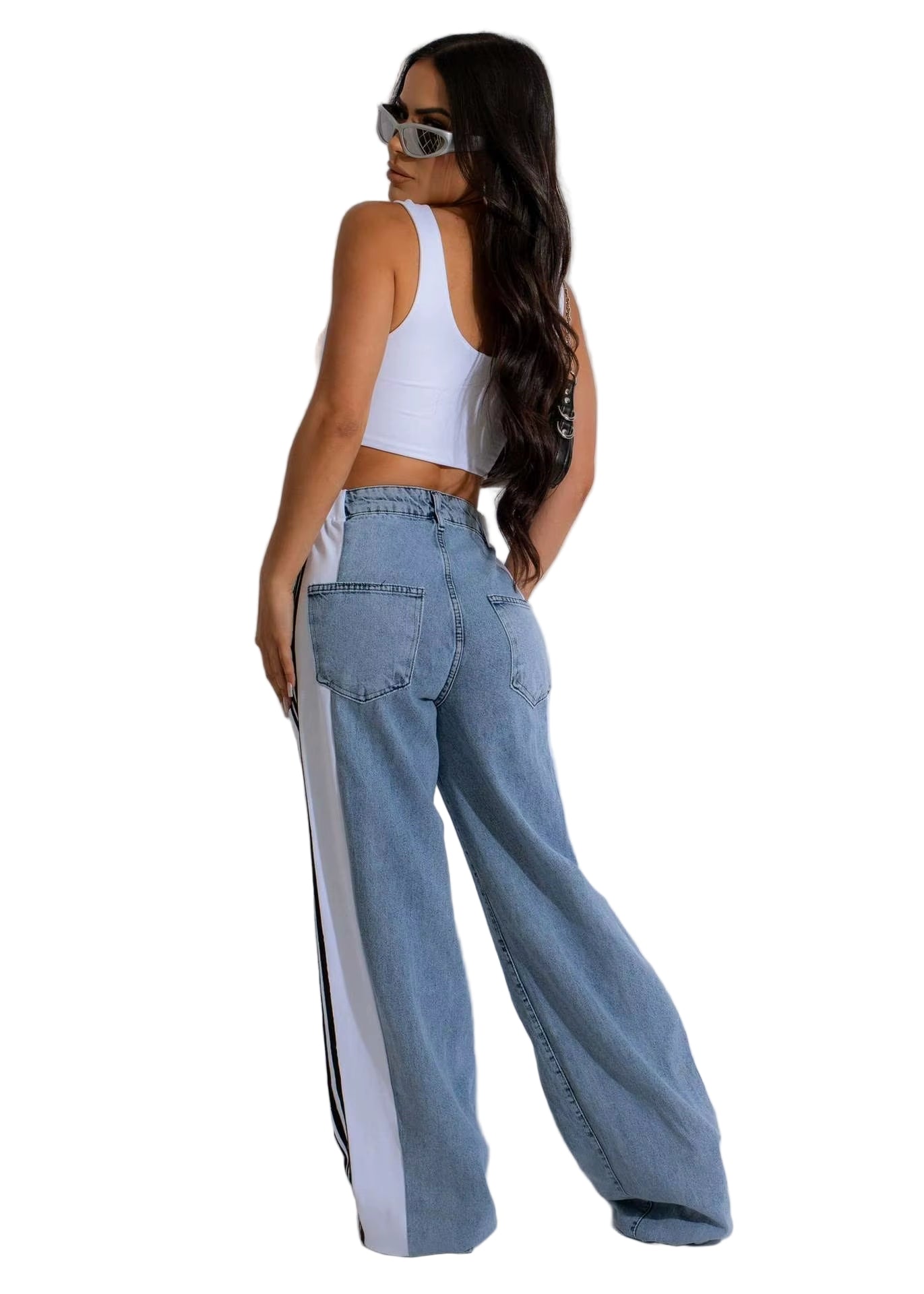 OUDINA Trend Hot Selling Both Sides Tassel Printed Fringed Trousers Casual Pants for Women