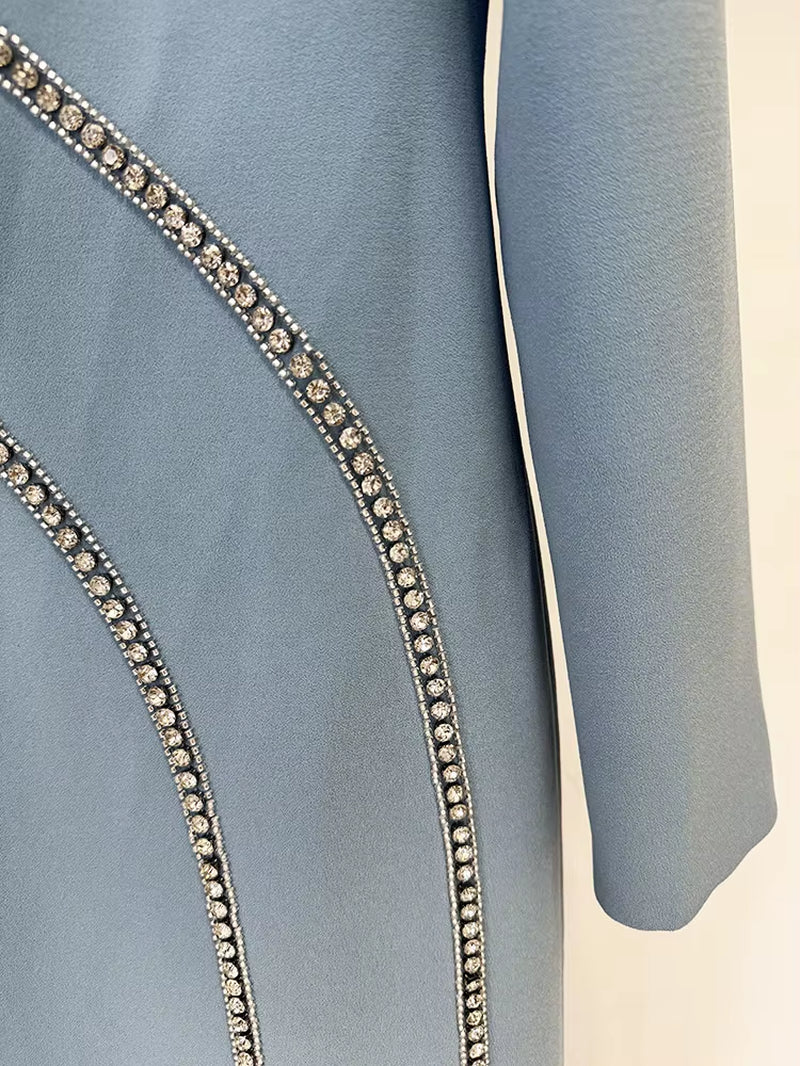 Rhinestone Beaded Diamond Evening Dress