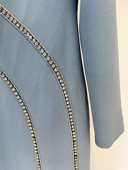Rhinestone Beaded Diamond Evening Dress