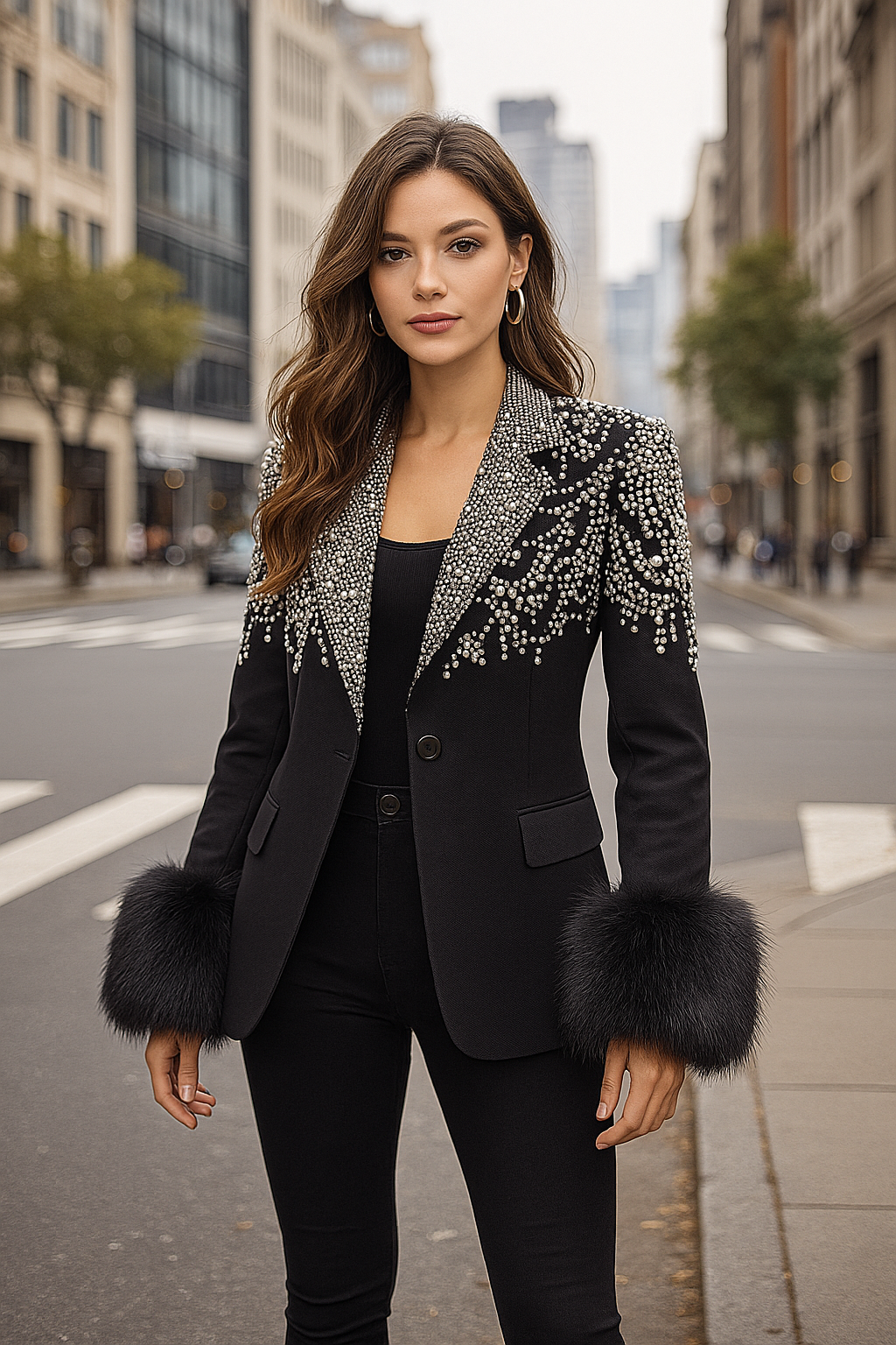 Diamond Black Coat Blazer Coat