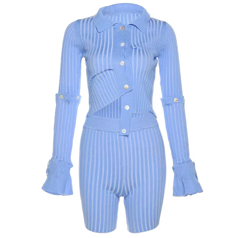 Top Knit Shorts 2 Piece Set 