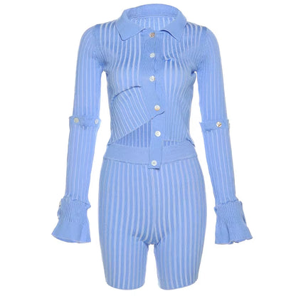 Top Knit Shorts 2 Piece Set 