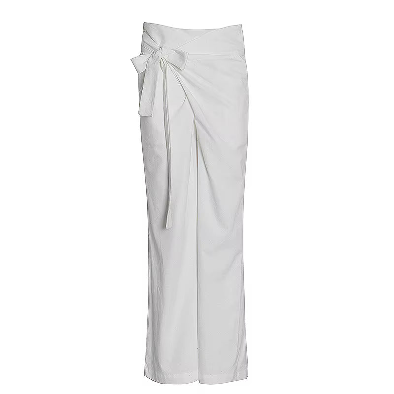 OUDINA Autumn New High Waist Straight Wide Leg Popping Casual Loose Pants Women Trousers