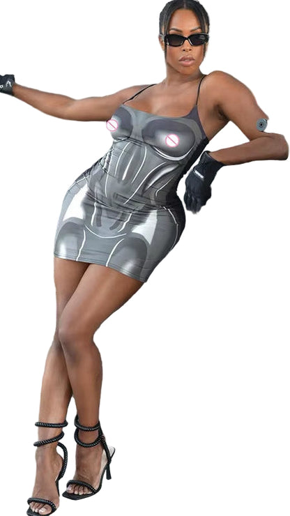 3D Body Print Bodycon Dress