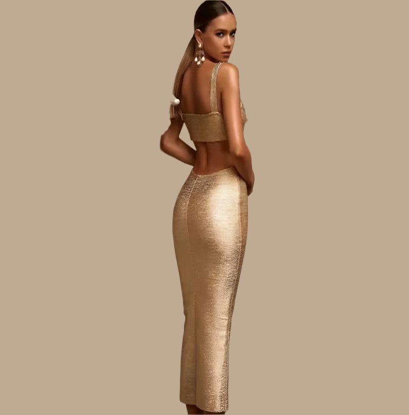 Hot-Sale 2023 Summer Women'S Clothing Sexy Sling Dress Sheath Fashion Backless Dress Elegant Mid-Length Dress for Women