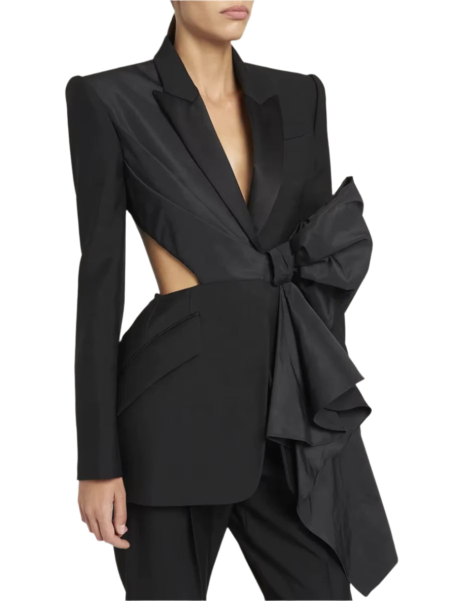 pre order New Designs Bow Tie Exposed Waist Suit Casual Elegant Jacket Blazer Ladies Women'S Blazers