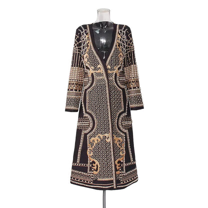 OUDINA Streetwear Fashion V-Neck Casual Long Sleeve Windbreaker Trench Coat Long Coats for Women