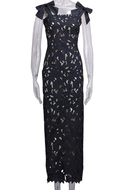 Crimson Enchanté Lace Gown - A Stunning Blend of Elegance and Allure