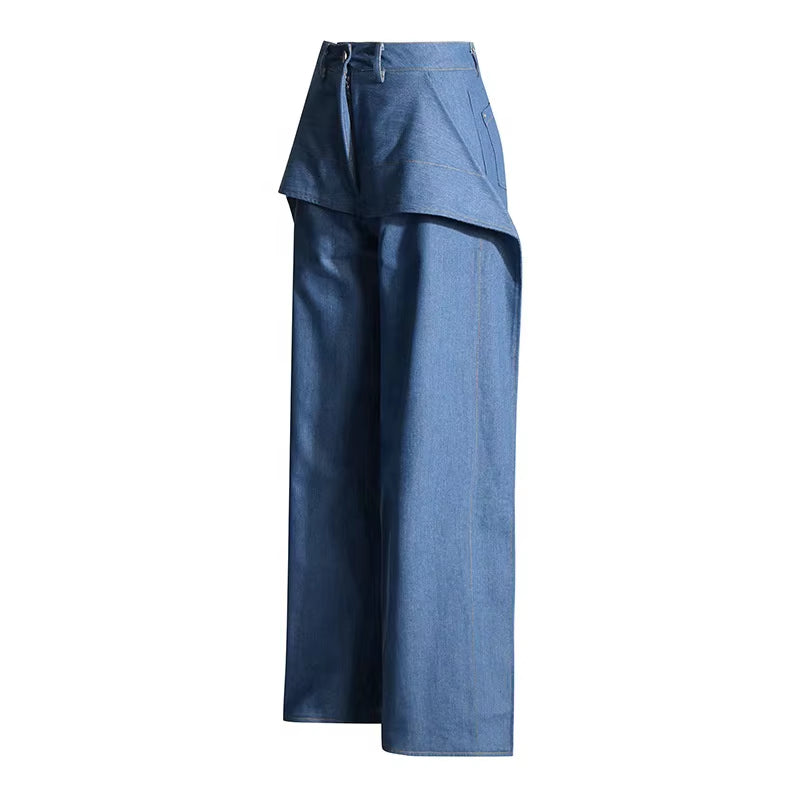 OUDINA Wholesale Fashion High Waist Straight-Leg Jean Pants Casual Jeans Trousers for Women