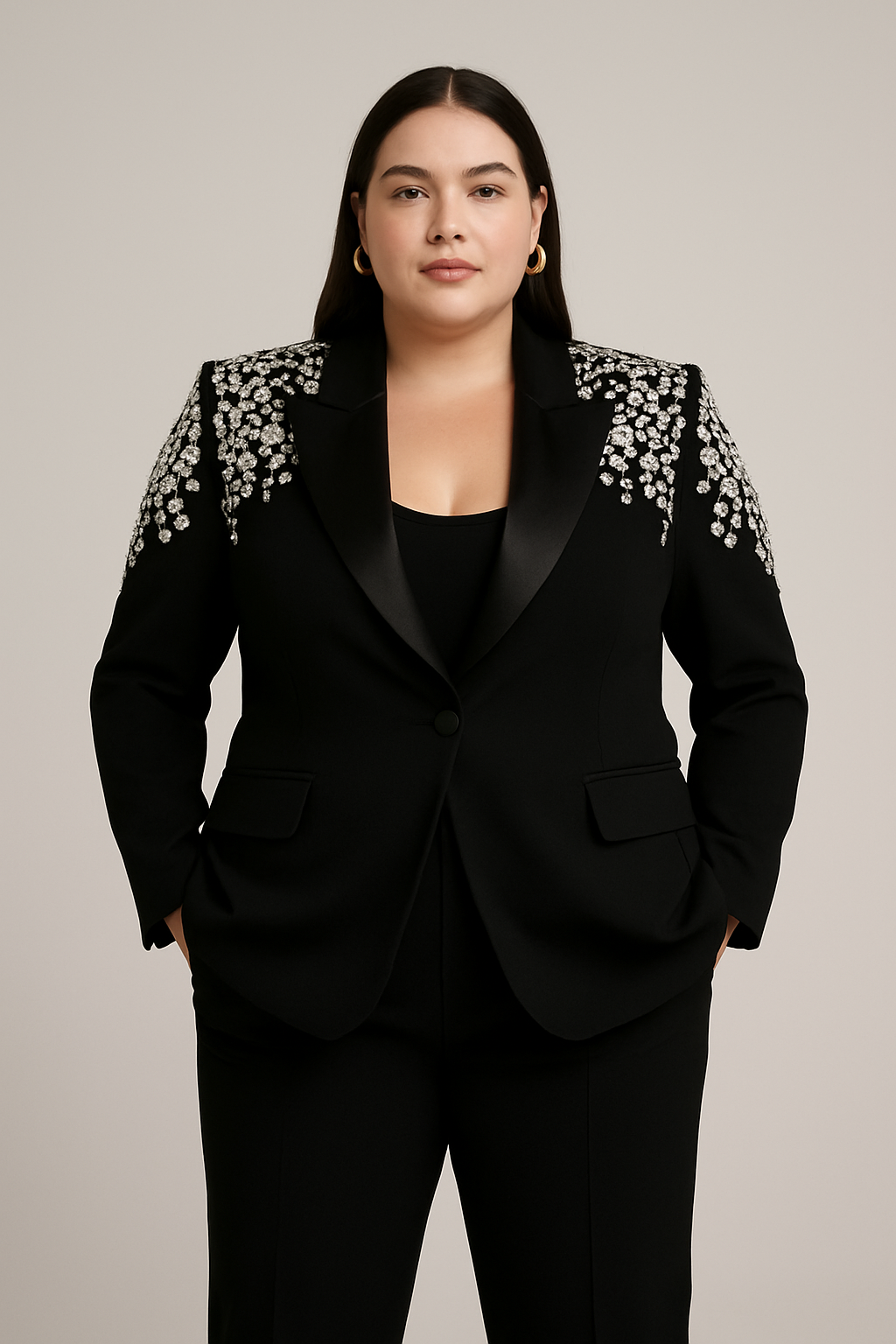Elevate Your Style with the Pre-Order Beaded Diamond Blazer Two-Piece Tuxedo Set