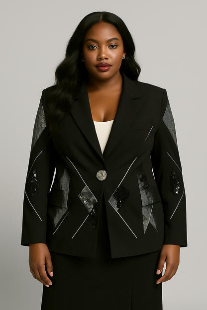 Glamorous Collage Sequin Blazer for Women - Elevate Your Style with Sparkle and Elegance