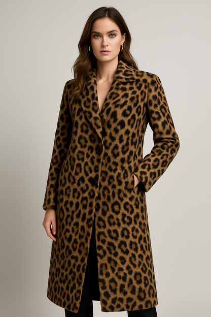 Savannah Luxe Leopard Print Winter Coat - Embrace Glamour and Warmth This Season