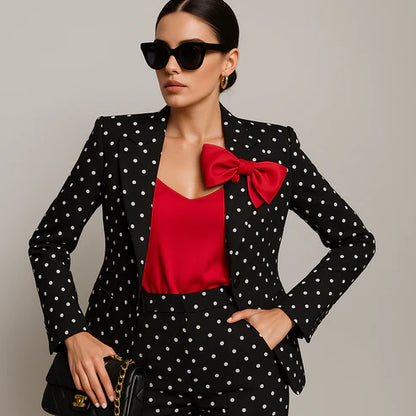 White - Polka Glam PowerSuit